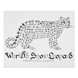 World Word Snow Leopard Poster