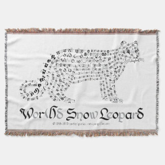 World Word Snow Leopard Throw Blanket