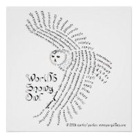 World Word Snowy Owl Poster