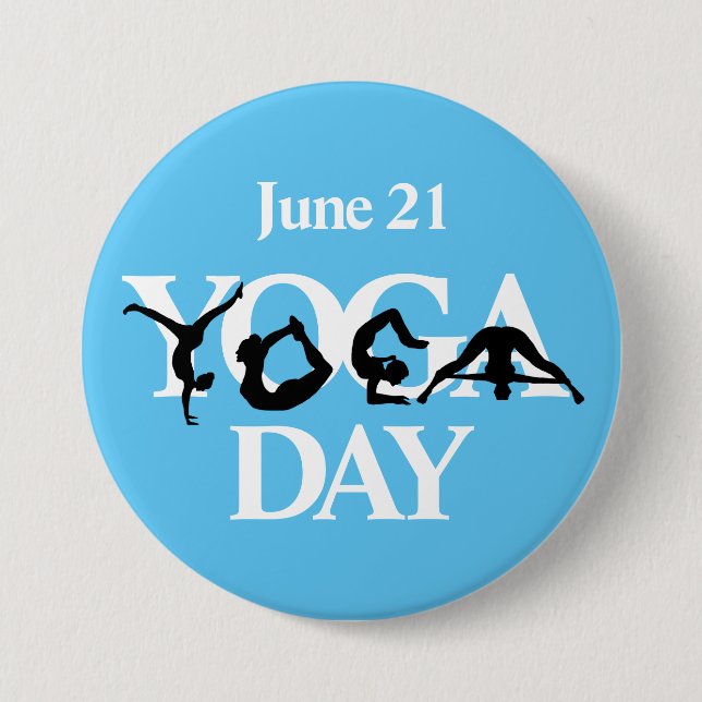 World Yoga Day Silhouettes Button (Front)