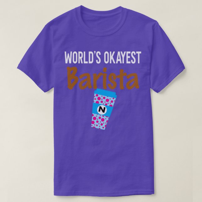 Worldamp39s Okayest Barista Monogram N T-Shirt (Design Front)