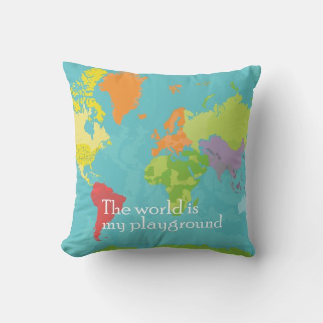 WorldMap_PillowCase Cushion (Front)