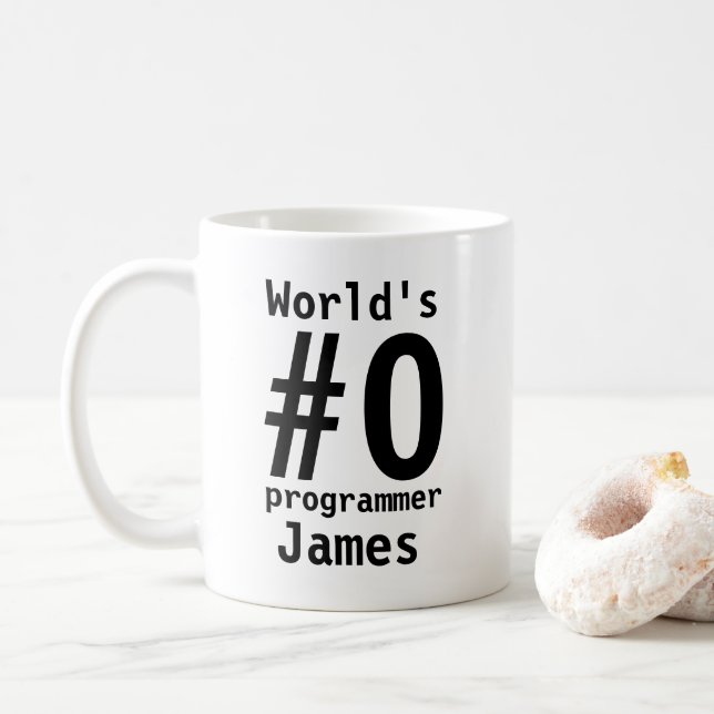 World's #0 Programmer - Personalised Cup (With Donut)