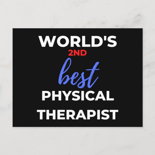 World's 2nd Best Physical Therapist Holiday Postcard (Front)