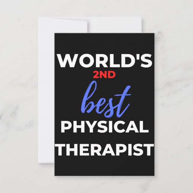 World's 2nd Best Physical Therapist Thank You Card (Front)