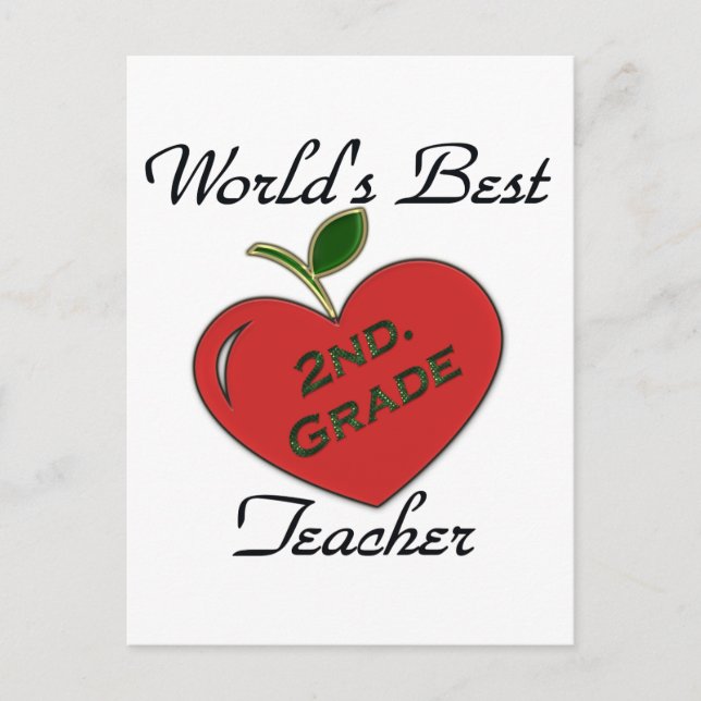 World's Best 2nd. Grade Teacher Postcard (Front)