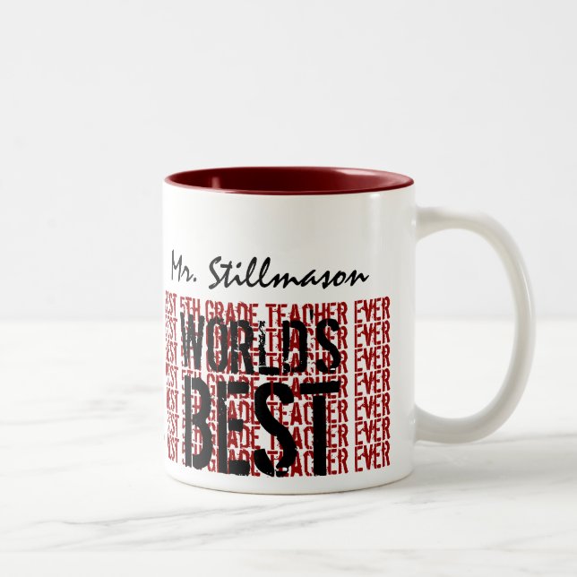 World's Best 5th Grade Teacher Ever Gift Two-Tone Coffee Mug (Right)