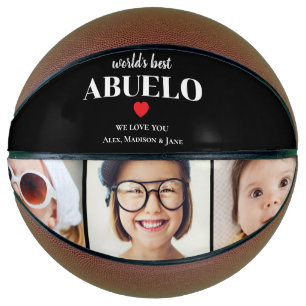 World's Best Abuelo We Love You Photo Collage Basketball