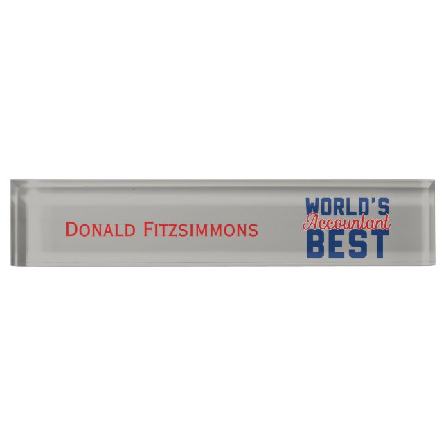 World's Best Accountant Nameplate (Front)