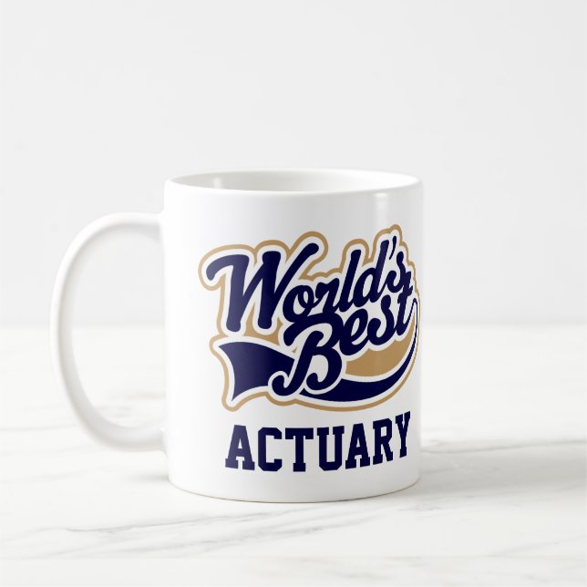 Worlds Best Actuary Statistician Gift Coffee Mug (Left)