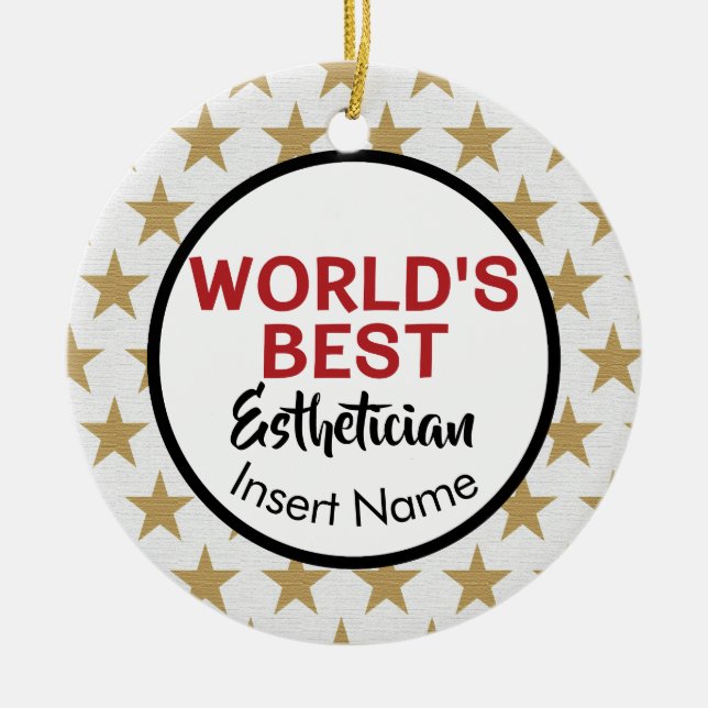 World's best aesthetician ceramic tree decoration (Front)
