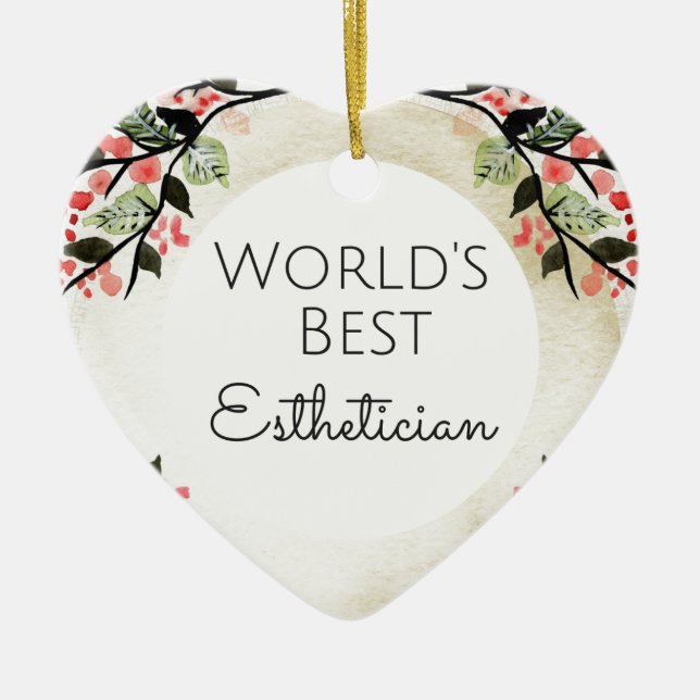 World's Best Aesthetician gift 2 Ceramic Tree Decoration (Front)