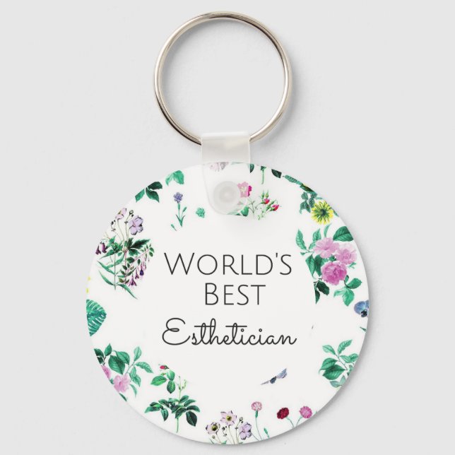 World's Best Aesthetician gift 4 Key Ring (Front)