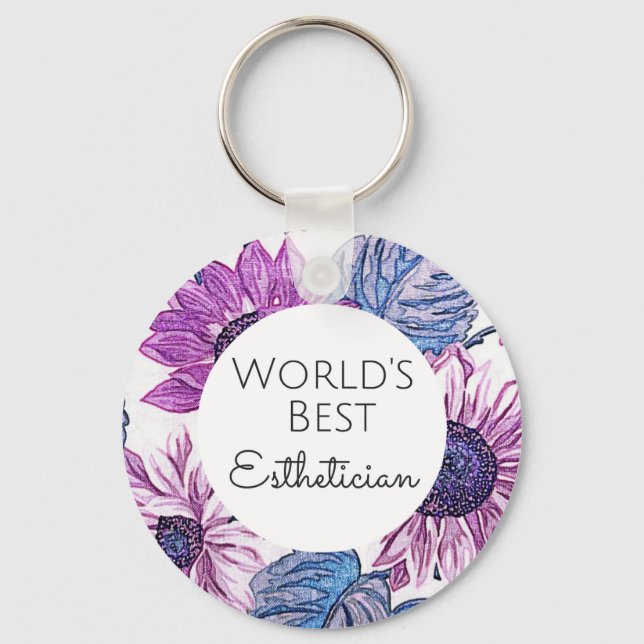 World's Best Aesthetician gift 5 Key Ring (Front)