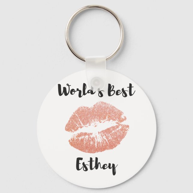 World's Best Aesthetician gift 6 Key Ring (Front)