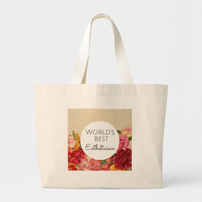 World's Best Aesthetician gift Large Tote Bag (Front)