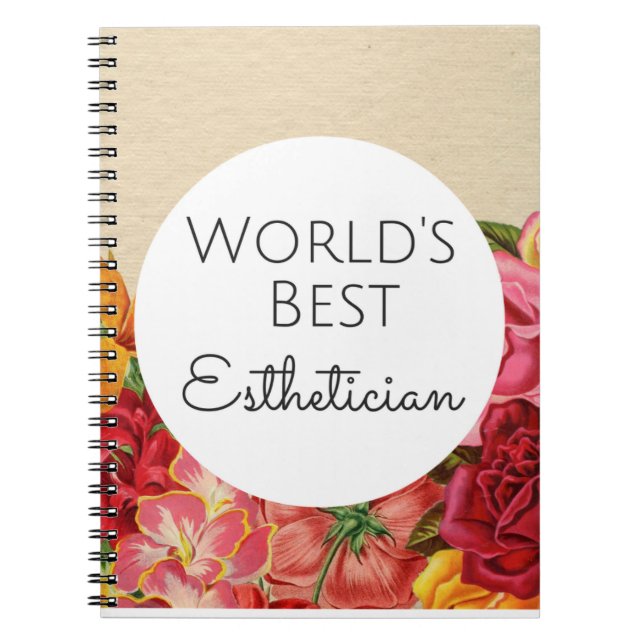 World's Best Aesthetician gift Notebook (Front)