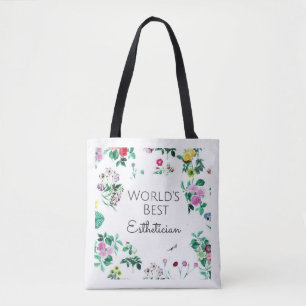 World's Best Aesthetician gift tote bag