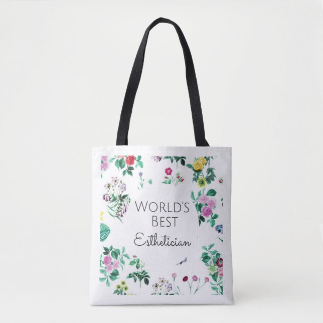 World's Best Aesthetician gift tote bag (Front)