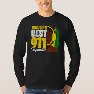 World's Best African American 911 Dispatcher Dispa T-Shirt