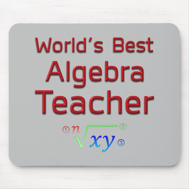 World's Best Algebra Teacher with Formula Mouse Mat (Front)