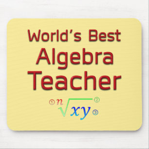 World's Best Algebra Teacher with Formula Mouse Mat