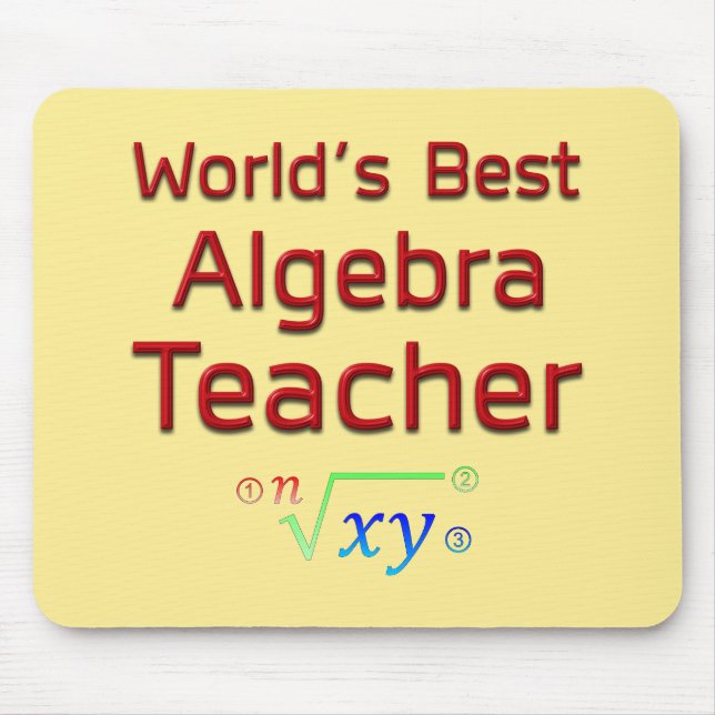 World's Best Algebra Teacher with Formula Mouse Mat (Front)