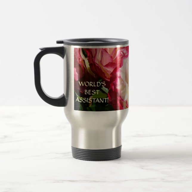 World's Best Assistant! Coffee Mug Rose Travel Mug (Left)