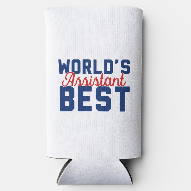World's Best Assistant Personalised Seltzer Can Cooler (Front)