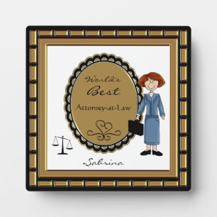 World's Best Attorney Female Plaque