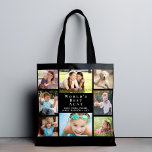 World's Best Aunt 8 Photo Collage Black Tote Bag<br><div class="desc">A nice gift for the world's best aunt, this eight photo family photo collage tote bag can be personalised with 8 pictures of nieces, nephews, other family members, pets, etc. Personalise the expression "World's Best Aunt" and whether she is called "Auntie, " "Tia, " etc., and add her nieces' and...</div>