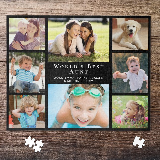 World's Best Aunt 8 Photo Collage Jigsaw Puzzle (Creator Uploaded)