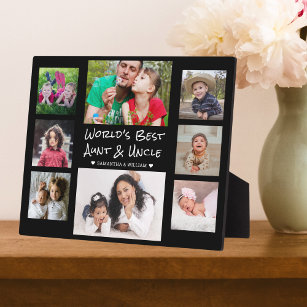 World's Best Aunt And Uncle 8 Photo Collage  Plaque