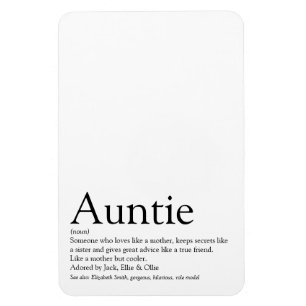 World's Best Aunt, Auntie Definition Modern Fun Magnet