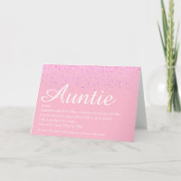 World's Best Aunt Auntie Definition Script Pink