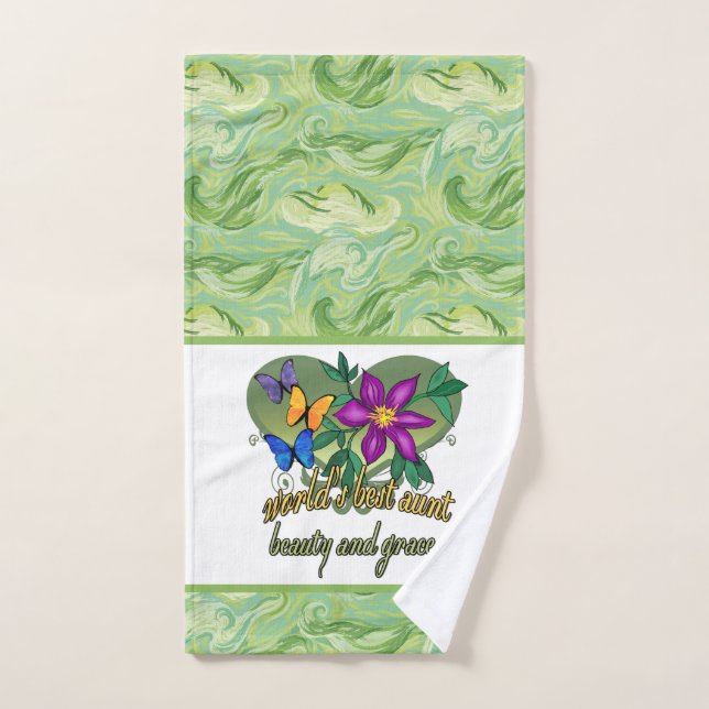 World's Best Aunt Beauty and Grace Bath Towel Set (Hand Towel)