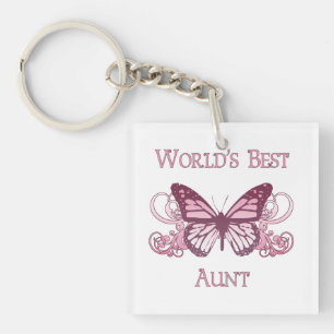 World's Best Aunt (Butterfly) Key Ring