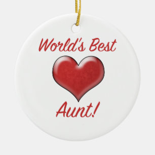 World's Best Aunt Ceramic Tree Decoration