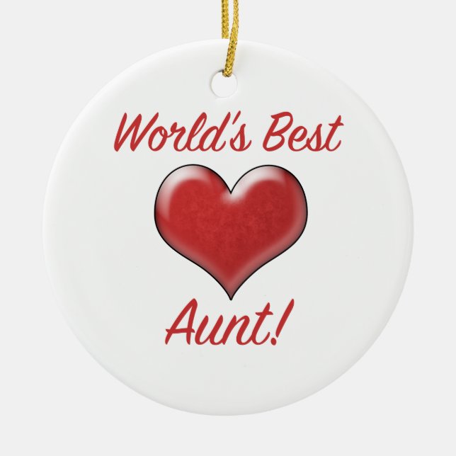 World's Best Aunt Ceramic Tree Decoration (Front)