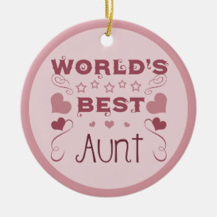 World's Best Aunt Ceramic Tree Decoration