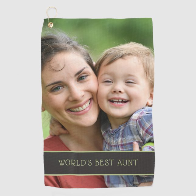 World's Best Aunt Niece Nephew Photo Golf Towel (Front)