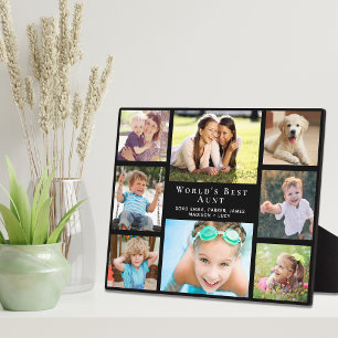 World's Best Aunt Photo Collage Black Plaque