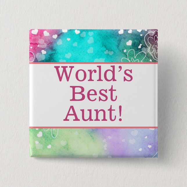 World's best aunt pin (Front)