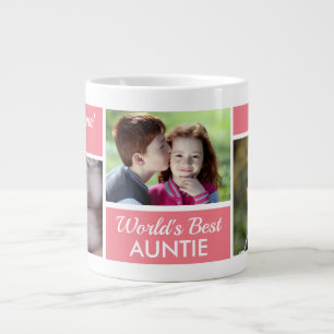 World's Best Auntie Photo Collage Giant Coffee Mug