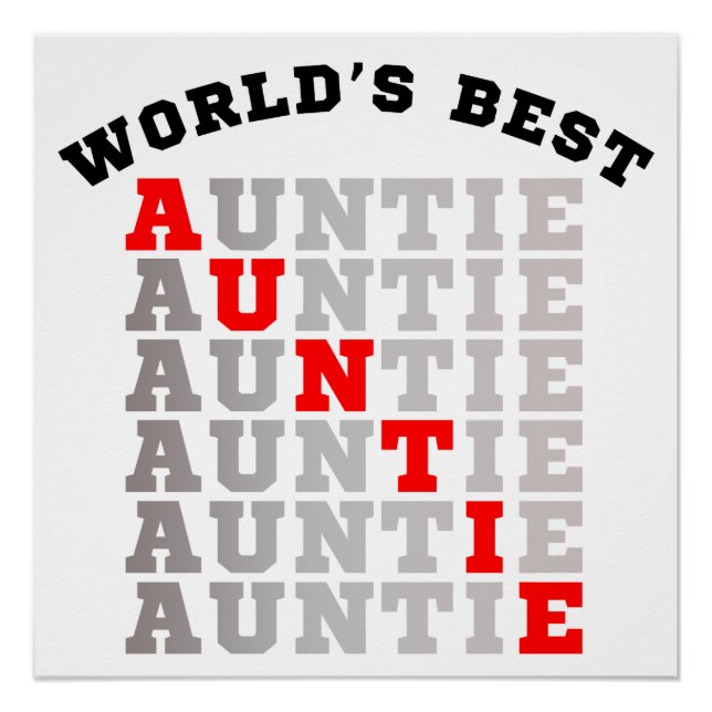 World's Best Auntie Poster (Front)