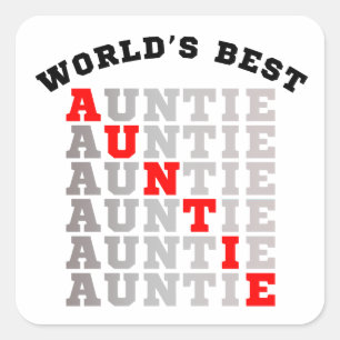World's Best Auntie Square Sticker