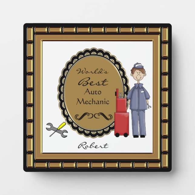 World's Best Auto Mechanic Plaque (Front)