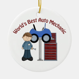 World's Best Auto Mechanic Tees and Gifts Ceramic Tree Decoration