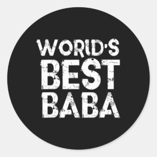 Worlds Best Baba Fathers Day Gift Muslim Dad Husba Classic Round Sticker