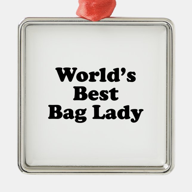 World's Best Bag Lady Metal Tree Decoration (Front)